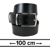 Paski - Pasek do Spodni, Czarny 100 cm -ZET- Skórzany, Elegancki, Męski, Możliwość Skrócenia - Zet - miniaturka - grafika 1