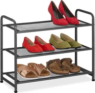 Szafki na buty - relaxdays Czarny metalowy stojak na buty - miniaturka - grafika 1