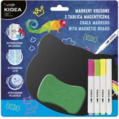 Tablice dla dzieci - Kidea Zestaw tablica magnetyczna +markery kredowe - miniaturka - grafika 1
