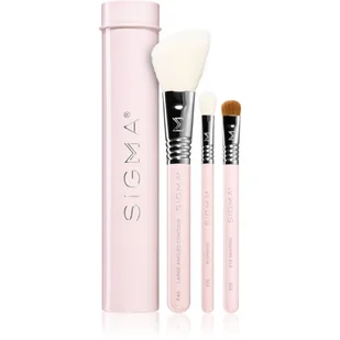 Sigma ESSENTIAL TRIO BRUSH SET - Zestaw 3 pędzli do makijażu + mini tuba - Pink SIGPMTPI - Pędzle do makijażu - miniaturka - grafika 1