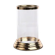 Świeczniki - Świecznik na podstawce okrągłej stopniowej 10 x 10 x 14,5 cm złoty - miniaturka - grafika 1