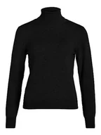 Koszulki i topy damskie - Vila Damski top z dzianiny z golfem, czarny, L - miniaturka - grafika 1