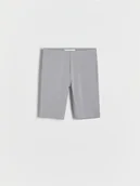 Spodnie i spodenki dla dziewczynek - Reserved - Bawełniane kolarki - jasnoszary - miniaturka - grafika 1