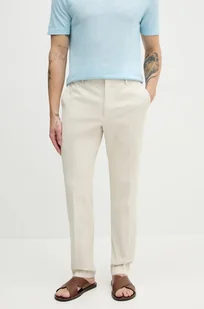 Calvin Klein spodnie męskie kolor beżowy dopasowane K10K113936 - Spodnie męskie - miniaturka - grafika 1