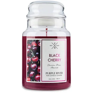 Purple River sojowa naturalna świeca zapachowa w szkle 22 oz 623 g - Black Cherry - Świece - miniaturka - grafika 1