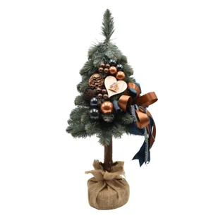 Choinka na kołeczku sebrzysta dekorowana 65 cm Midnight - Choinki - miniaturka - grafika 1