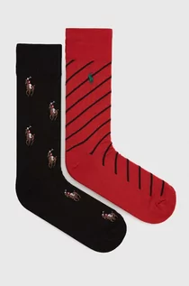 Skarpetki męskie - Polo Ralph Lauren skarpetki 2-pack męskie kolor czerwony - grafika 1