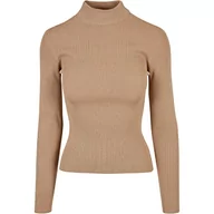 Bluzy damskie - Urban Classics Bluza damska z prążkowanym dekoltem, rozmiar 4XL (DE), beżowy unionowy, 4XL - miniaturka - grafika 1