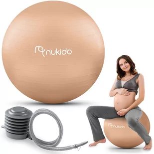 Piłka ciążowa do aerobiku, 65 cm, NS-951, beżowy - Piłki do ćwiczeń - miniaturka - grafika 1