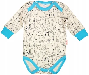 Body długi rękaw 2 napy 100% Bawełna r 74 KLEKLE - Body dla niemowląt - miniaturka - grafika 1