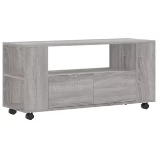 Szafka pod TV, szary dąb sonoma, 102x34,5x43 cm Lumarko! - Szafki RTV - miniaturka - grafika 3