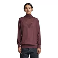 Swetry damskie - G-STAR RAW Damski sweter Core Roll Neck Knit, Fioletowy (Vineyard Wine D166-d303), S - miniaturka - grafika 1