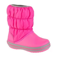 Buty dla dziewczynek - Buty Crocs Winter Puff Boot Jr 14613-6TR różowe - miniaturka - grafika 1
