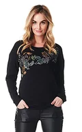 Koszulki i topy damskie - Noppies Damska koszulka z długim rękawem Tee Ls Lexi, wielokolorowy (Black C270), S - miniaturka - grafika 1