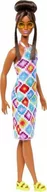 Lalki dla dziewczynek - Lalka Barbie Mattel Fashionistas w kolorowej, „szydełkowej” sukience HJT07 - miniaturka - grafika 1