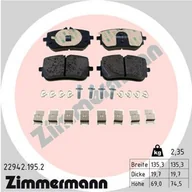 Klocki hamulcowe - Klocki hamulcowe - komplet ZIMMERMANN 22942.195.2 - miniaturka - grafika 1