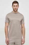 Koszulki męskie - Emporio Armani t-shirt męski kolor beżowy gładki - miniaturka - grafika 1