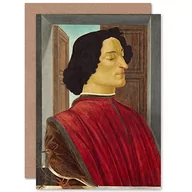 Kartki okolicznościowe i zaproszenia - Sandro Botticelli Giuliano De Medici kartka okolicznościowa z artystyczną kopertą plus pusta w środku - miniaturka - grafika 1