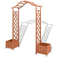 Kratki i pergole - vidaXL Pergola ogrodowa w kształcie łuku z donicami, 180x40x205 cm - miniaturka - grafika 1