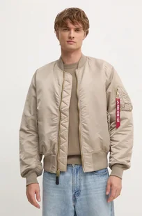 Alpha Industries kurtka bomber męski kolor beżowy zimowa - Kurtki męskie - miniaturka - grafika 1