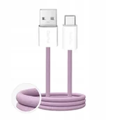 Kable USB - Kabel Puro Fabrik 2.0 10W USB-A - USB-C w oplocie 1,5 m - różowy - miniaturka - grafika 1