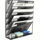 Inne - TEMU 5-warstwowa ścienna skrzynka na dokumenty, 5-warstwowa pionowa wisząca skrzynka na dokumenty, ścienna półka na dokumenty, uchwyt na dokumenty - miniaturka - grafika 1