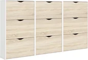 Szafki na buty - Napoli szafka na buty 9 szuflad w bieli iReplika dąb. - miniaturka - grafika 1