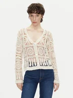 Swetry damskie - Pepe Jeans Kardigan Olympia PL702273 Beżowy Regular Fit - miniaturka - grafika 1