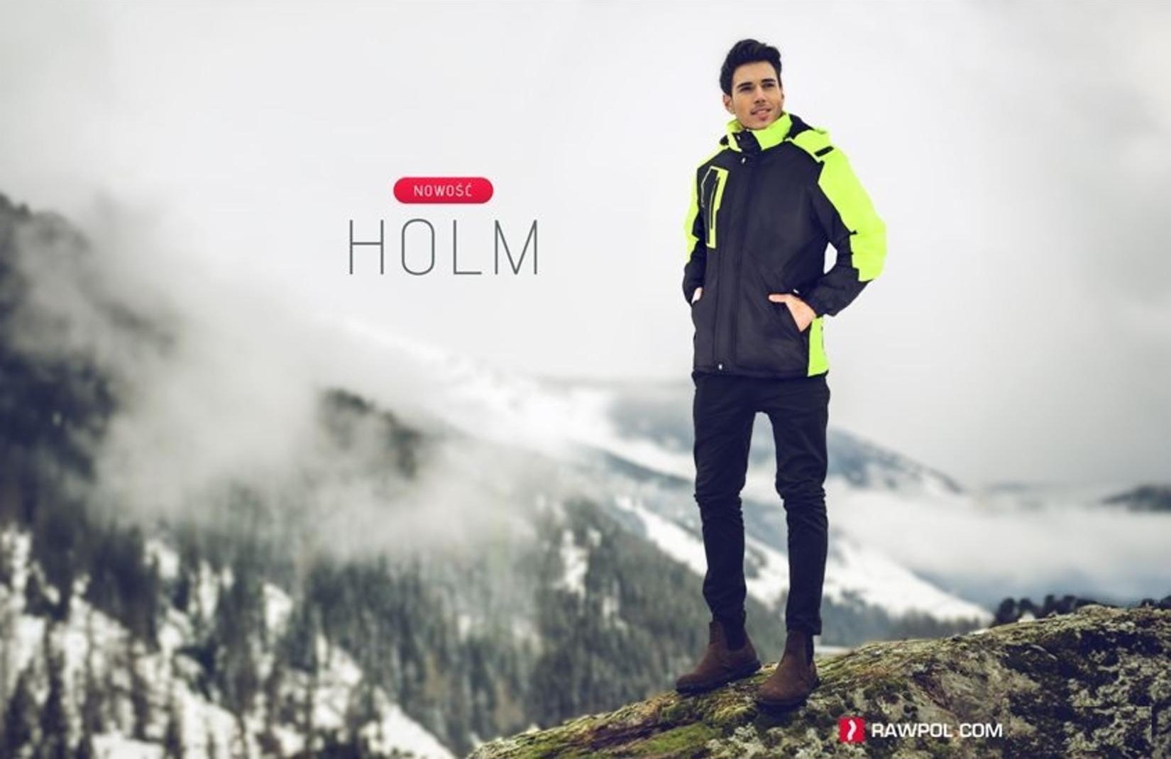 Kurtka męska R.E.I.S. HOLM - Kurtka męska ochronna ocieplana kaptur stójka 4 kieszenie odblaski 100% poliester powlekany PCV 150 g/m - granatowo-czarny M