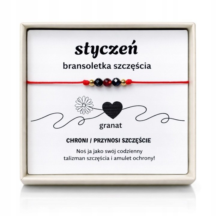 Bransoletka z Granatem – Kamień Urodzinowy Styczeń/GiovanniDivine