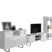 Inne meble do salonu - Zestaw Mebli do Salonu 2 King MebloCross Biały Mat / Biały Połysk - miniaturka - grafika 1