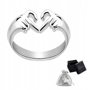 Pierścionek Srebro pr. 925 Pierścień MIŁOŚCI Dłonie Tworzące Serce r. 15 - Pierścionki - miniaturka - grafika 1