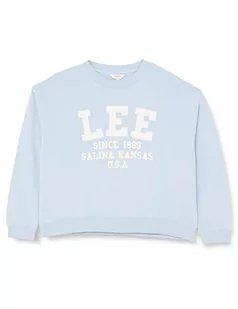 Lee Bluza damska Crew SWS Shy Blue, 1X-Large - Bluzy damskie - miniaturka - grafika 1