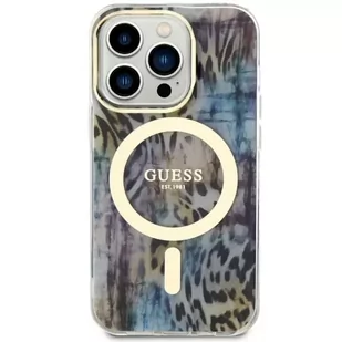 Guess GUHMP14XHLEOPWB do Apple iPhone 14 Pro Max 6,7" niebieski/blue hardcase Leopard MagSafe - Etui i futerały do telefonów - miniaturka - grafika 3