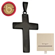 Bransoletki - Czarny klasyczny krzyż wisorek krzyżyk STAL 316L - miniaturka - grafika 1