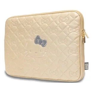 Hello Kitty Sleeve HKCSZPEKHBPD 14" złoty/gold Zip PU Quilted Bows - Etui i futerały do telefonów - miniaturka - grafika 1