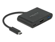 Stacje dokujące i replikatory portów - DeLOCK 64091 stacja dokująca USB 3.2 Gen 1 (3.1 Gen 1) Type-C Czarny 64091 - miniaturka - grafika 1