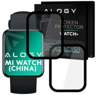 Filtry prywatyzujące - 2x Elastyczne Szkło 3D Alogy Full Glue do Xiaomi Mi Watch (wersja chiny) Black - miniaturka - grafika 1