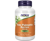 Suplementy naturalne - SAW PALMETTO BERRIES 550mg (Palma sabałowa) 100 kapsułek NOW - miniaturka - grafika 1