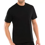 Koszulki męskie - Schiesser Męski T-shirt podkoszulek (2 sztuki), czarny (000-schwarz), 3XL - miniaturka - grafika 1