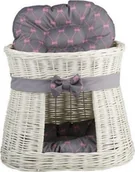 Legowiska dla kotów - WickerPL CARI BUDA DLA KOTA LEŻAK DLA ZWIERZĄT DOMEK DLA KOTA Z WIKLINY PIĘTROWY Z PODUSZKAMI 50X40 H45 CM - miniaturka - grafika 1