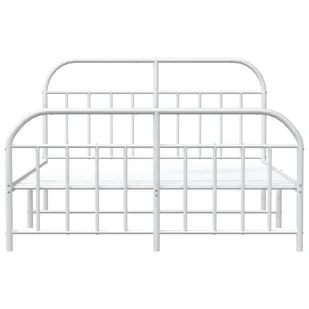 Metalowa rama łóżka z wezgłowiem i zanóżkiem, biała, 160x200 cm Lumarko! - Inne meble do sypialni - miniaturka - grafika 7