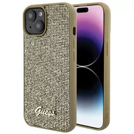 Etui i futerały do telefonów - Etui GUESS Disco Metal Script do Apple iPhone 15 Złoty - miniaturka - grafika 1