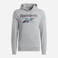 Bluzy męskie - Bluza z kapturem męska ocieplana Reebok Identity Big Logo Fleece Hoodie 100206026 L Szara (1200143879696). Bluzy z kapturem męskie - miniaturka - grafika 1