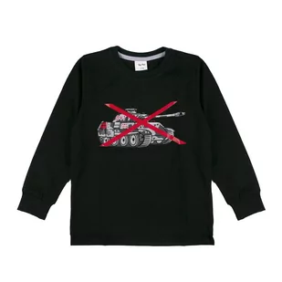 Bluzka chłopięca, czarna z czołgiem, Tup Tup - Bluzki damskie - miniaturka - grafika 1