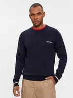 Swetry męskie - Tommy Hilfiger Sweter Global Stripe Crew Nk MW0MW33502 Granatowy Regular Fit - miniaturka - grafika 1
