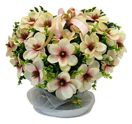 Sztuczne kwiaty - STROIK NA CMENTARZ SERCE XL KWIATY DEKORACJA GROBU - miniaturka - grafika 1