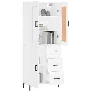 Witrynka, biała, 69,5x34x180 cm, materiał drewnopochodny Lumarko! - Witryny Witrynka, biała, 69,5x34x180 cm, materiał drewnopochodny Lumarko! - Witryny - miniaturka - grafika 4