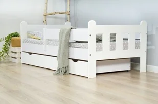 Lelu Design Łóżko 140x80cm Nightingale pojedyncze z szufladą kolor biały - Łóżka dla dzieci i młodzieży - miniaturka - grafika 1