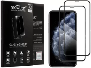 movear 2 szt. Szkło Hartowane 3D na iPhone 11 Pro (5.8") na Cały Ekran GLASS mSHIELD 3D PRO AI11PG3PGPF3BK2 - Szkła hartowane na telefon - miniaturka - grafika 1